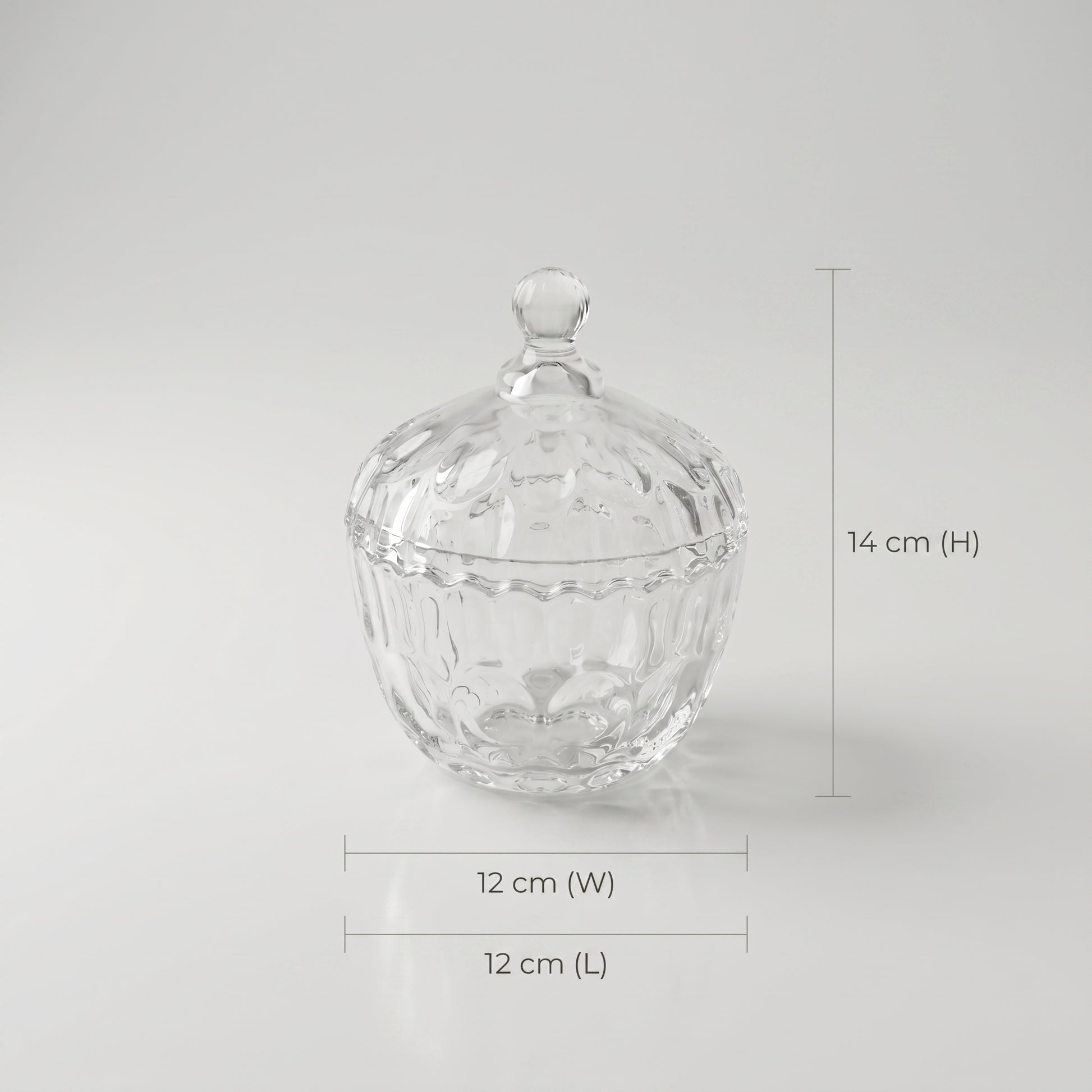 Clear Glass Candy Bowl with Lid by Zodiya-2