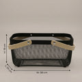 Black Metal Basket with Wooden Handles by Zodiya