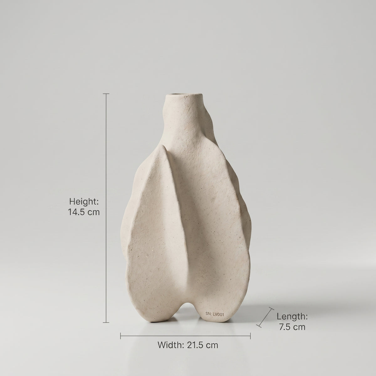 Beige Ceramic Stone Texture Flower Vase by Zodiya