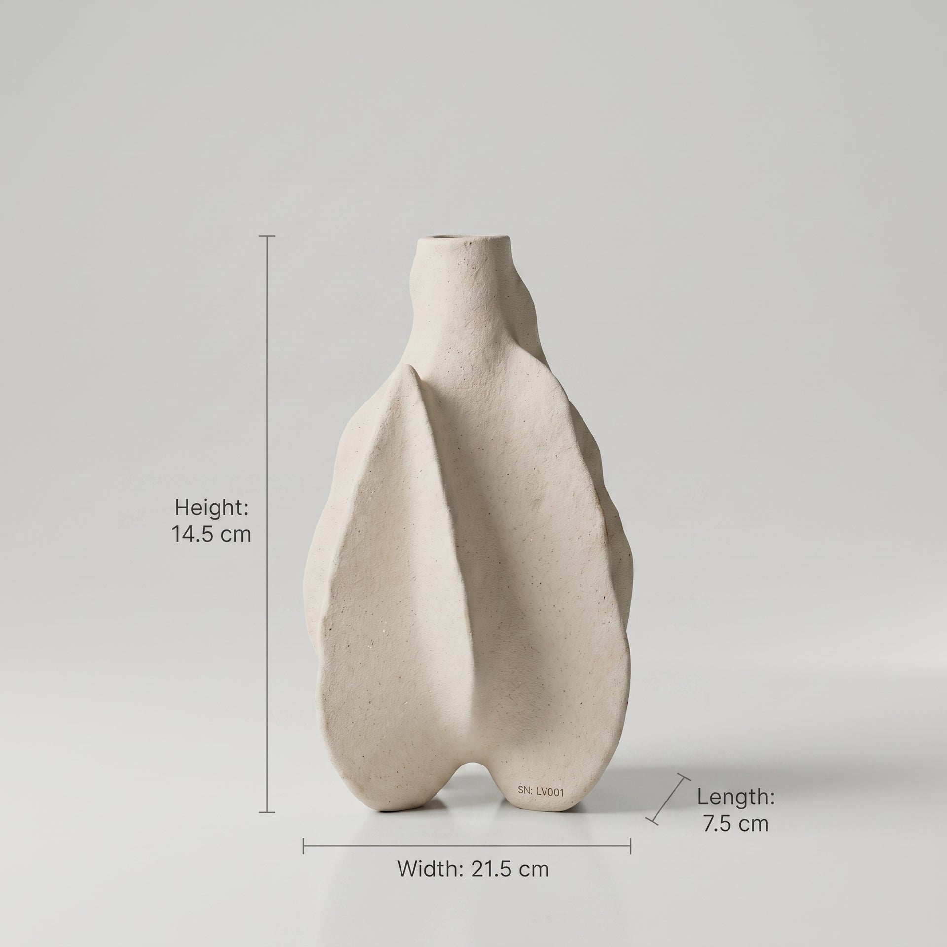 Beige Ceramic Stone Texture Vase by Zodiya