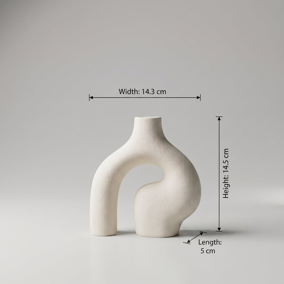 Beige Sculptural Arched Ceramic Vase by Zodiya