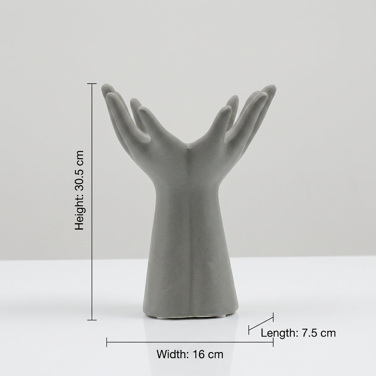 Grey Ceramic Hand Sculpture Vase by Zodiya