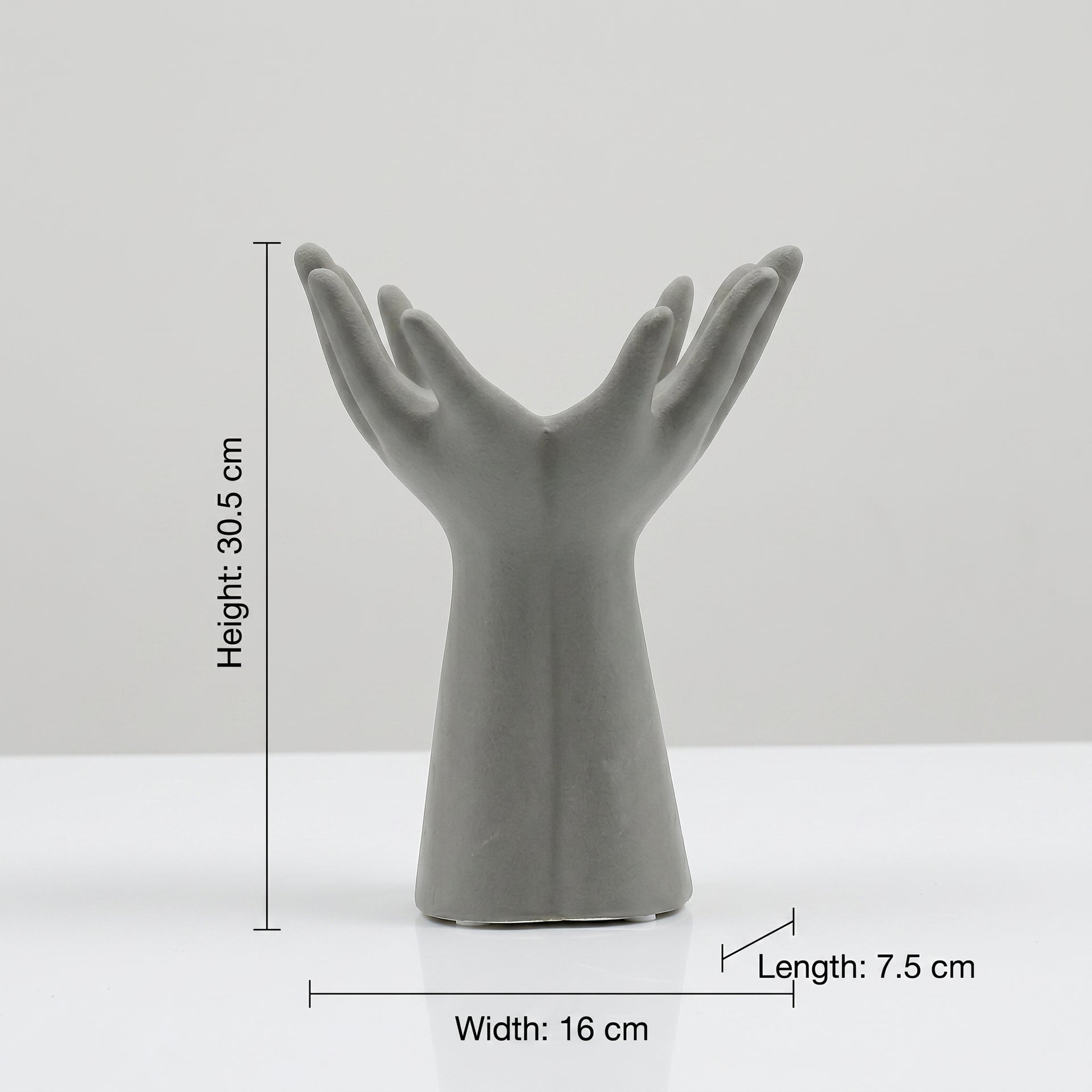 Grey Ceramic Hand Sculpture Vase by Zodiya