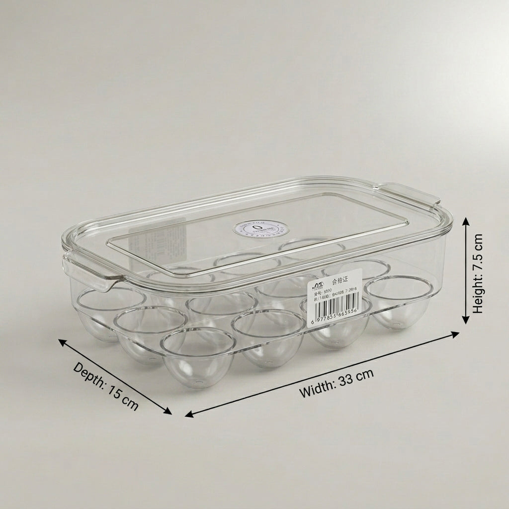 Clear Plastic Egg Storage Box with Lid by Zodiya