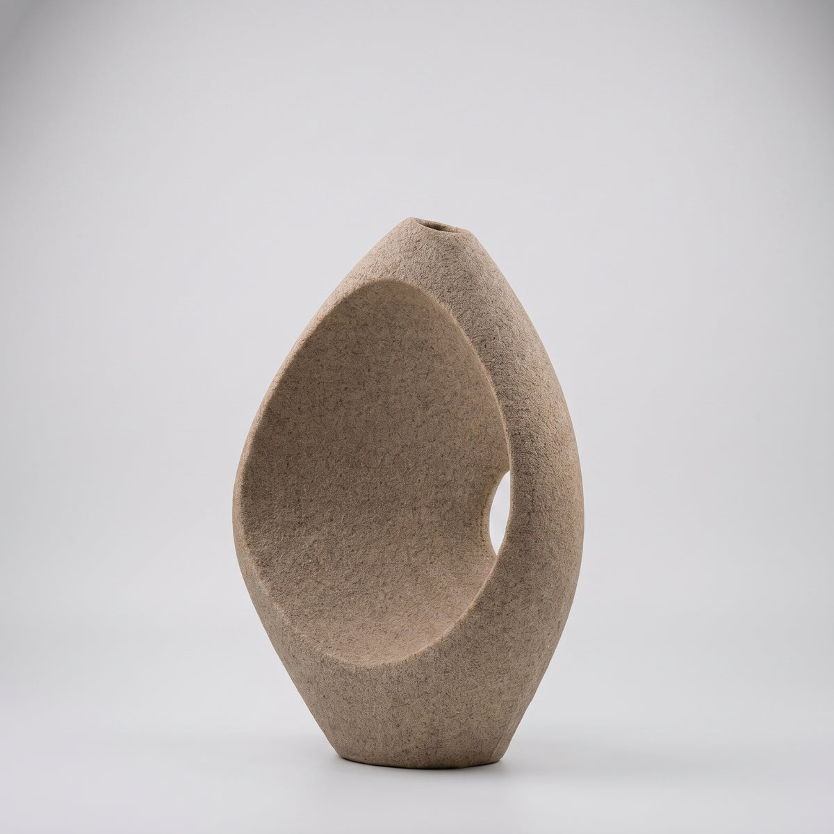 Beige Stone Ceramic Flower Vase By Zodiya
