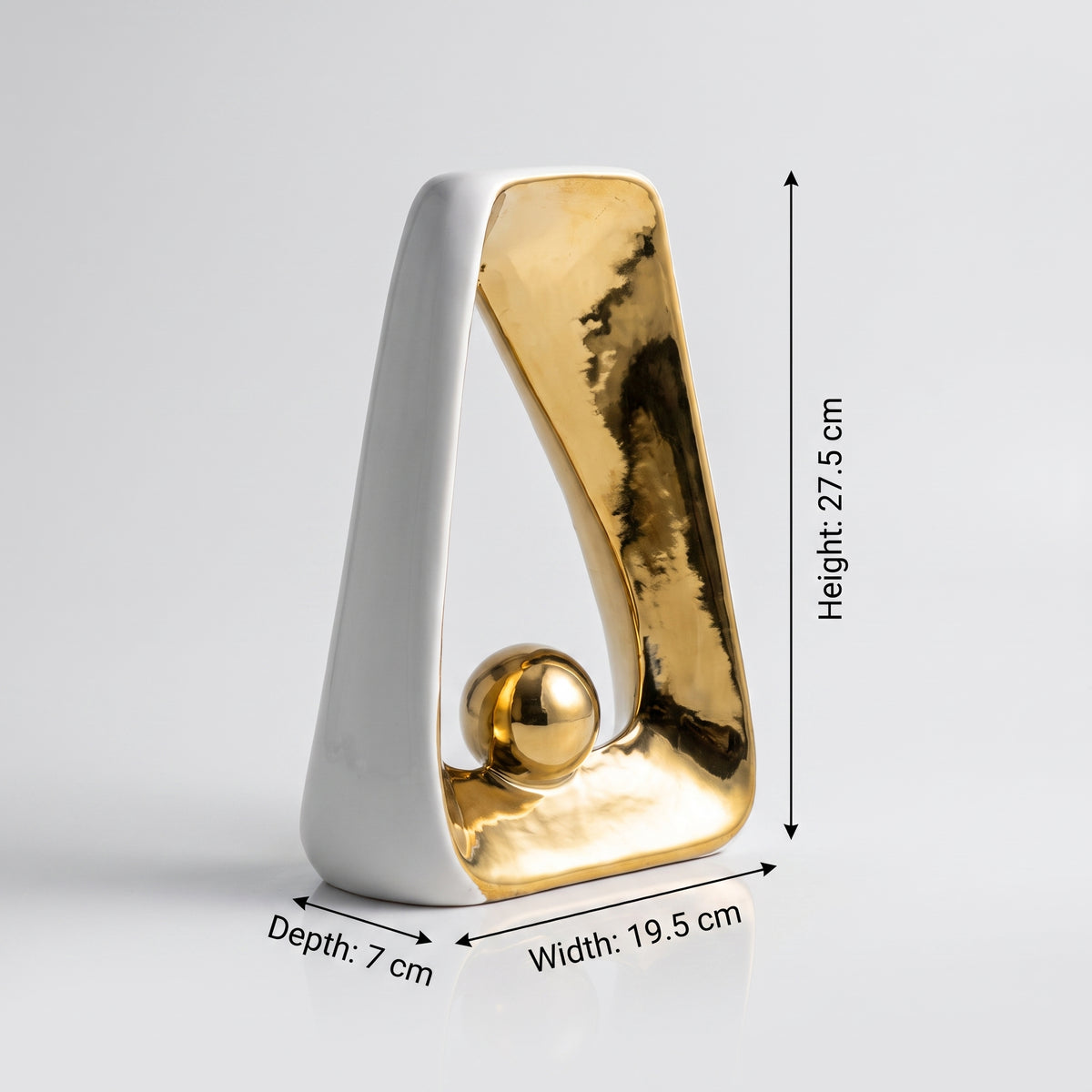 Gold and White Large Ceramic Decor By Zodiya