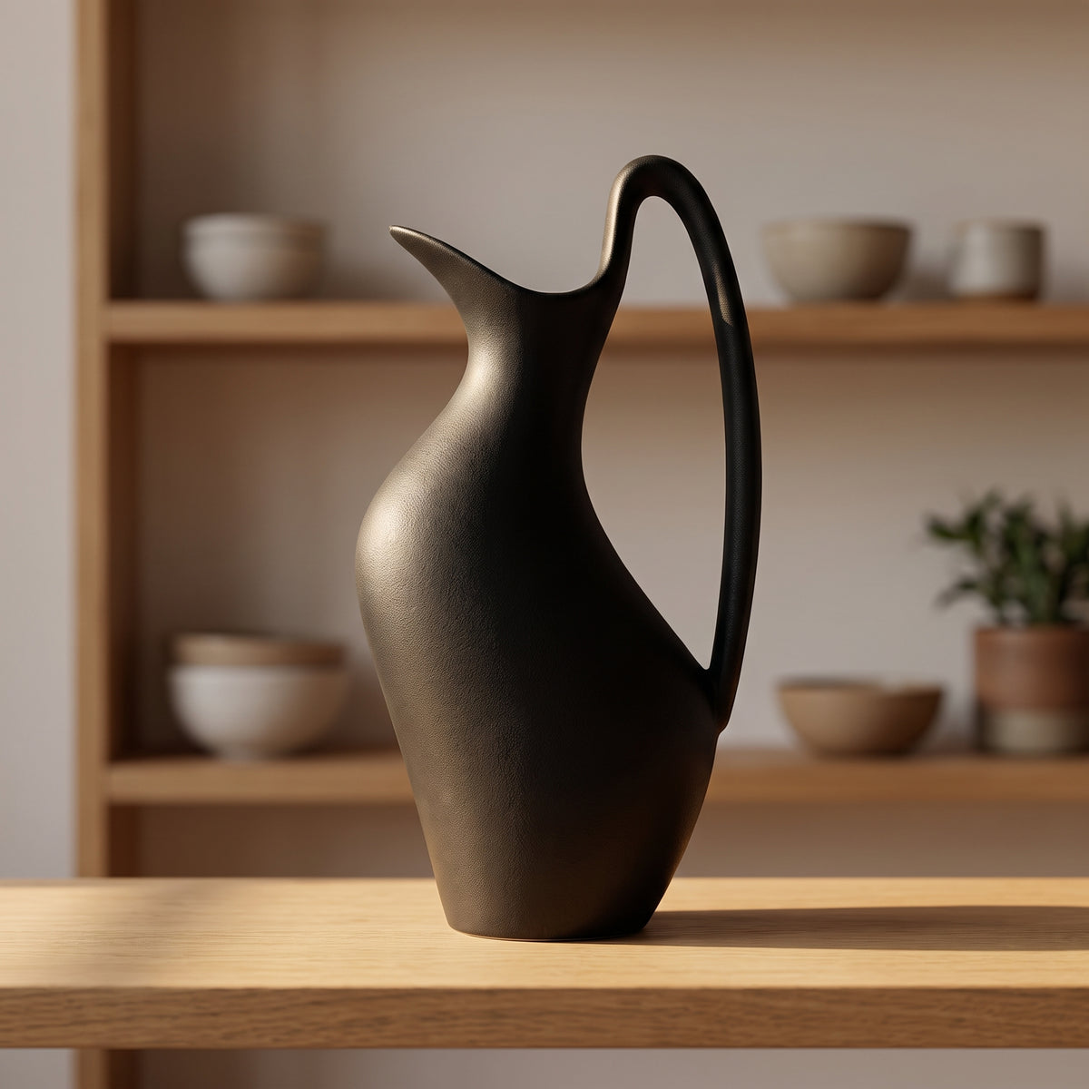 Large Black Ceramic Vase By Zodiya