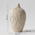 Beige Carved Ceramic Flower Vase By Zodiya