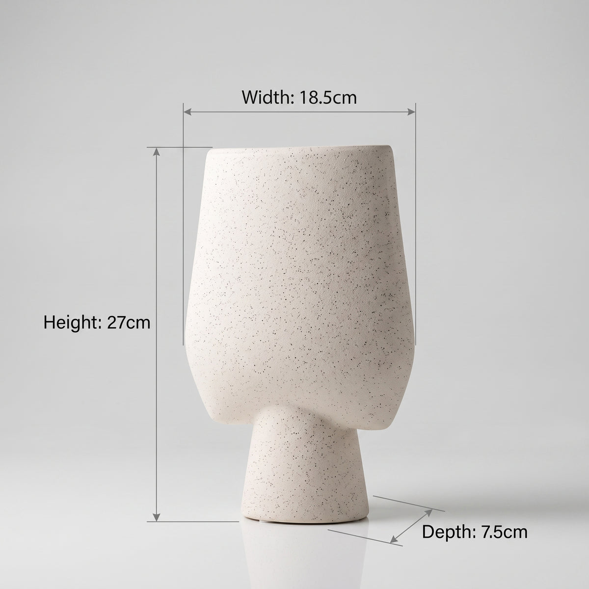 Beige Speckled Ceramic Vase By Zodiya
