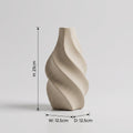 Beige Spiral Ceramic Flower Vase By Zodiya