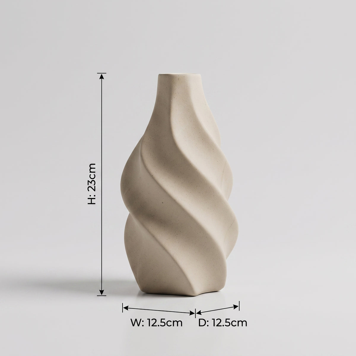 Beige Spiral Ceramic Flower Vase By Zodiya