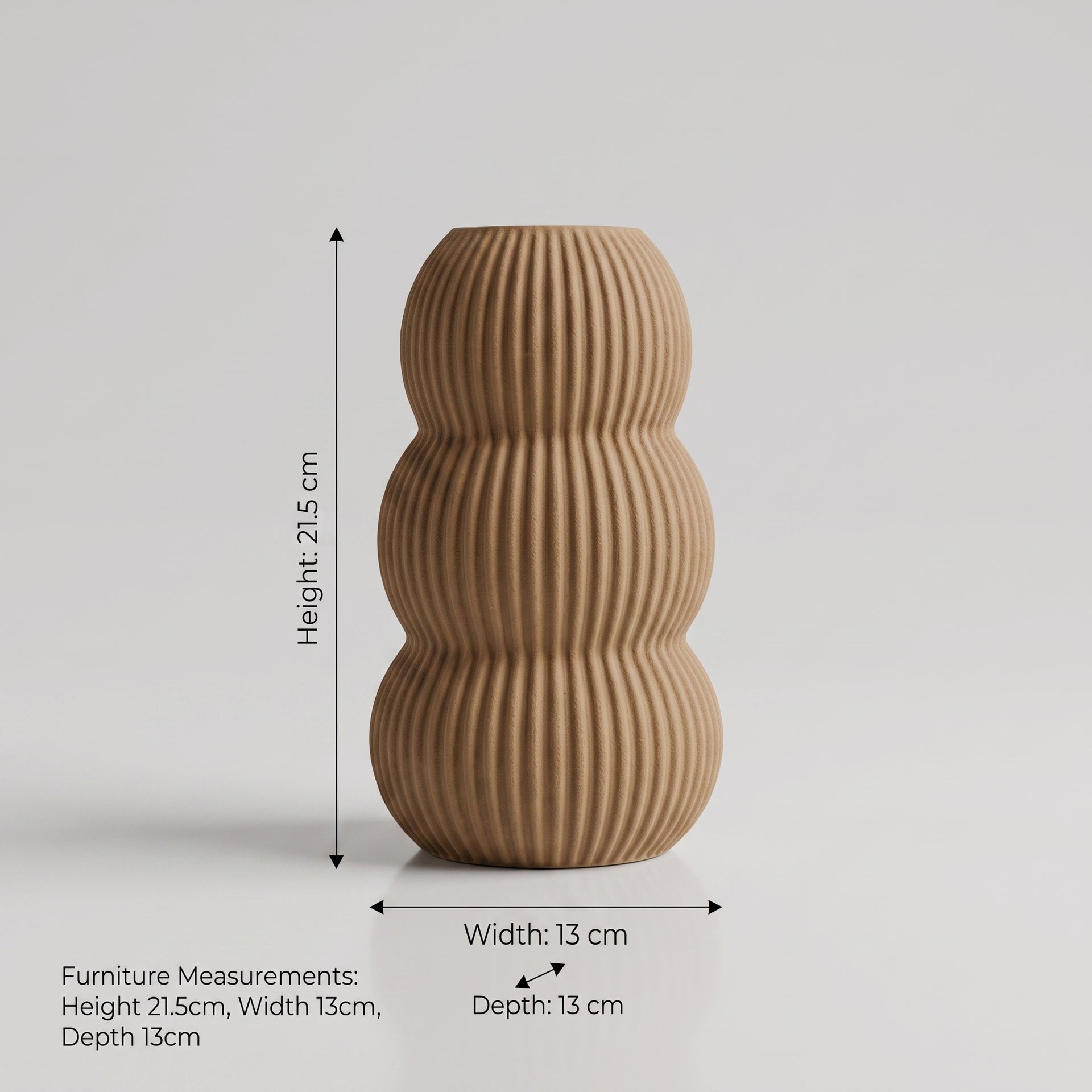 3 Layer Brown Ceramic Vase By Zodiya