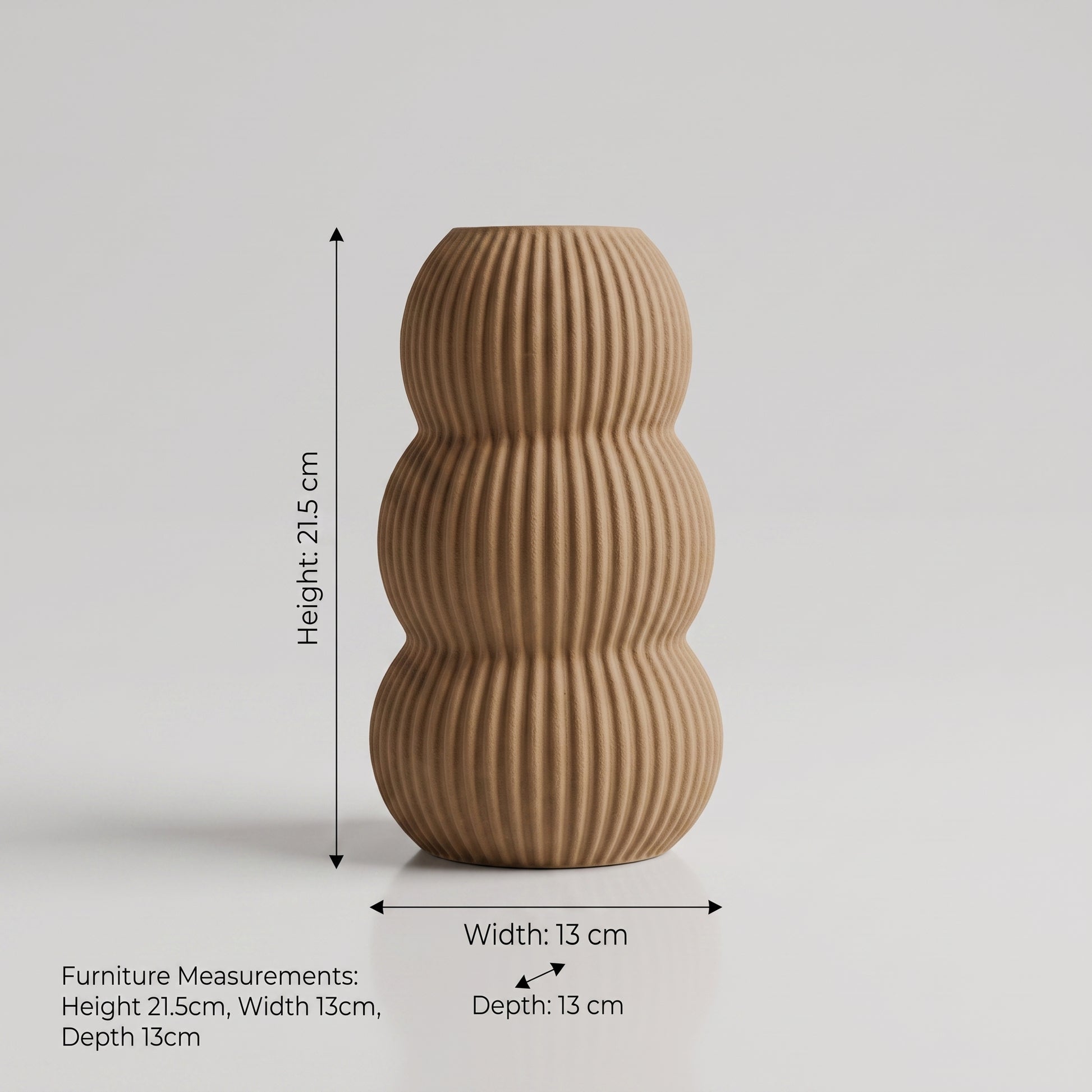3 Layer Brown Ceramic Vase By Zodiya-2