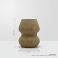 Brown Stripped Ceramic Vase By Zodiya