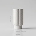 White Ceramic Stone Vase By Zodiya