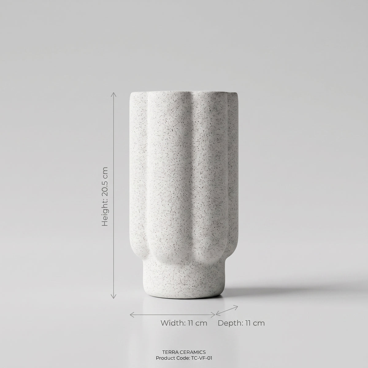 White Ceramic Stone Vase By Zodiya