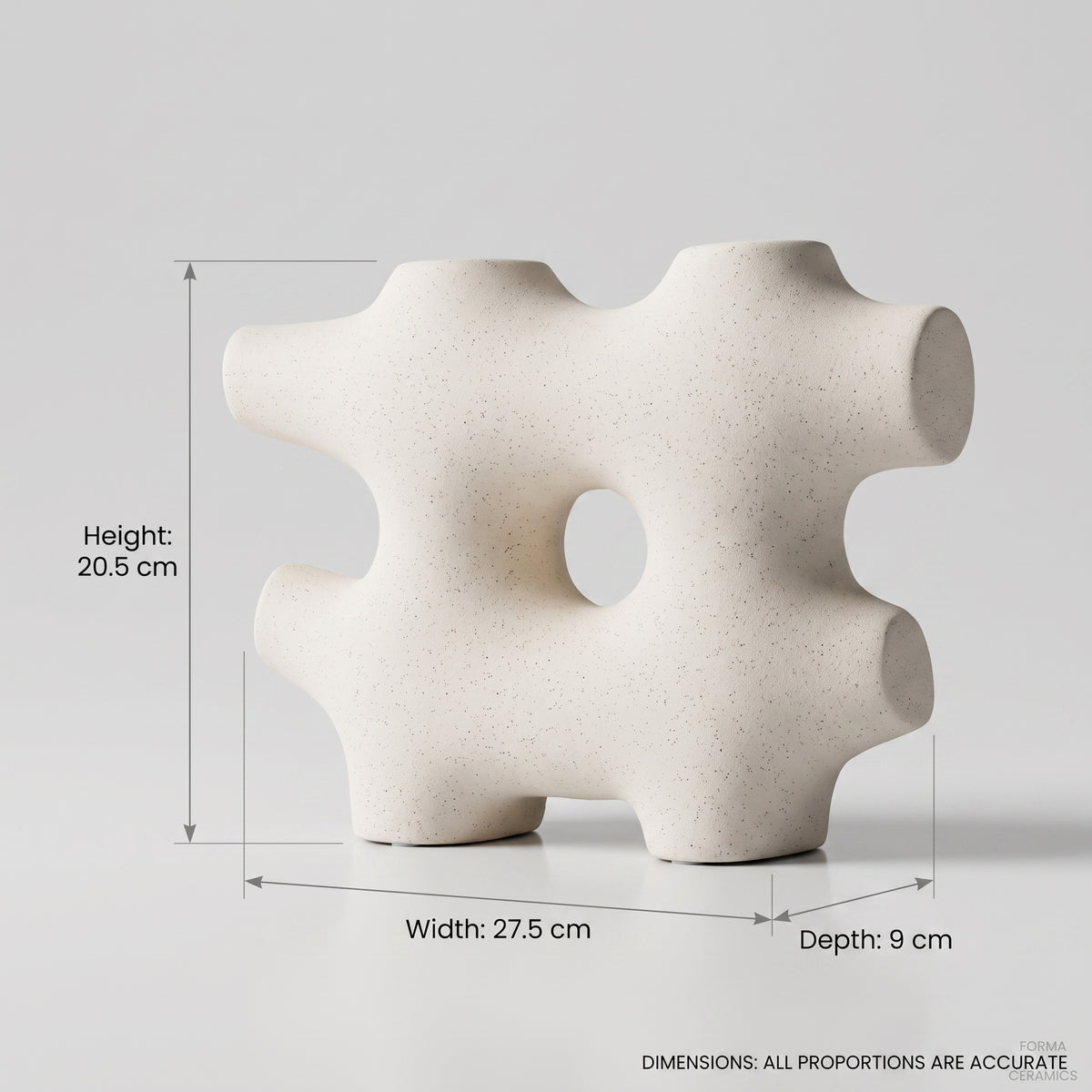 White Ceramic Sculpture Vase By Zodiya