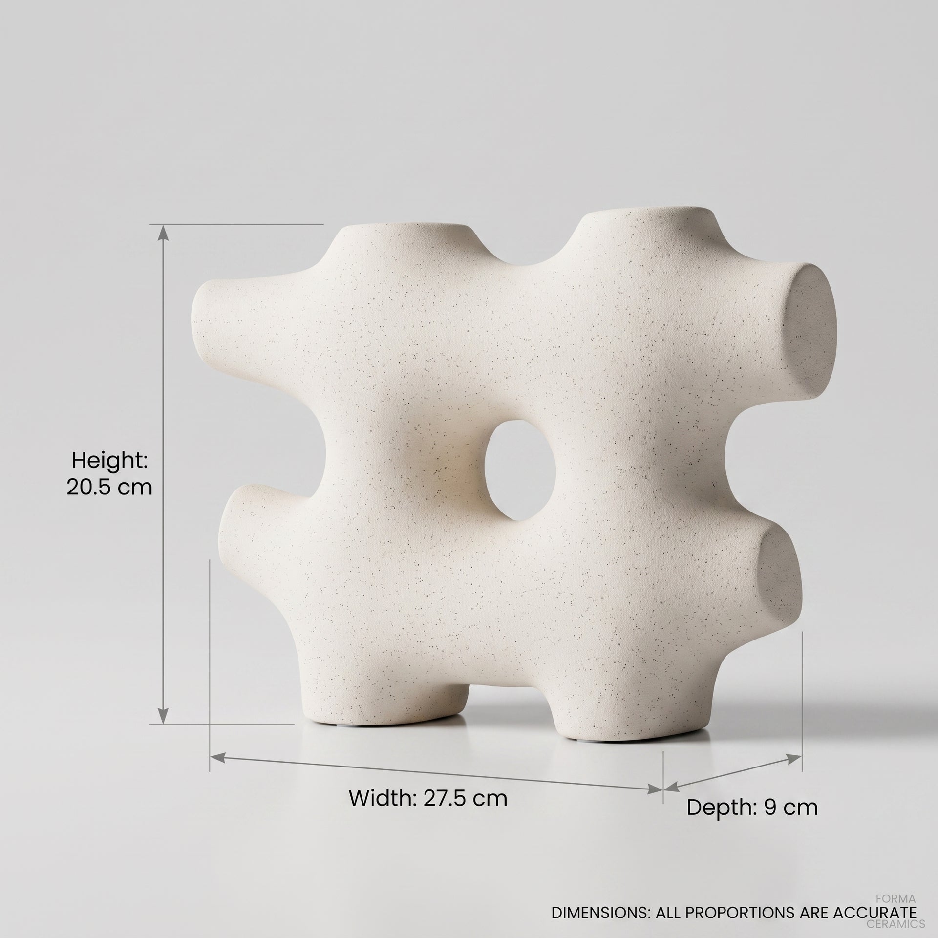 White Ceramic Sculpture Vase By Zodiya