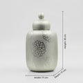 Silver Ceramic Lidded Jar Vase By Zodiya