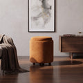 Nora Orange Ottoman Stool with Storage by Zodiya
