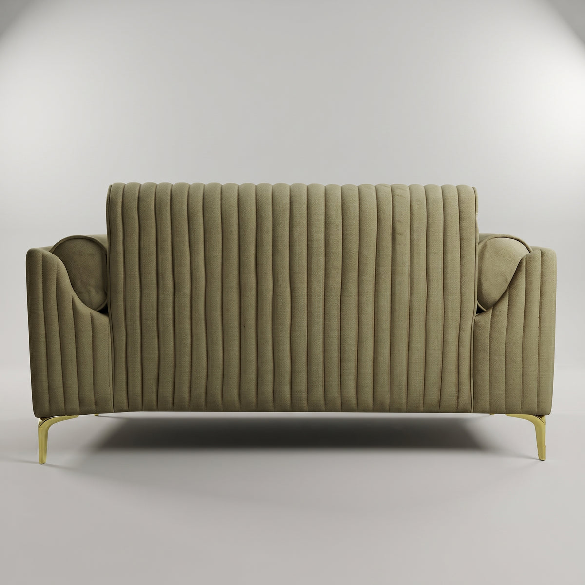 Milton-Magic Beige Velvet 2 Seater Sofa by Zodiya