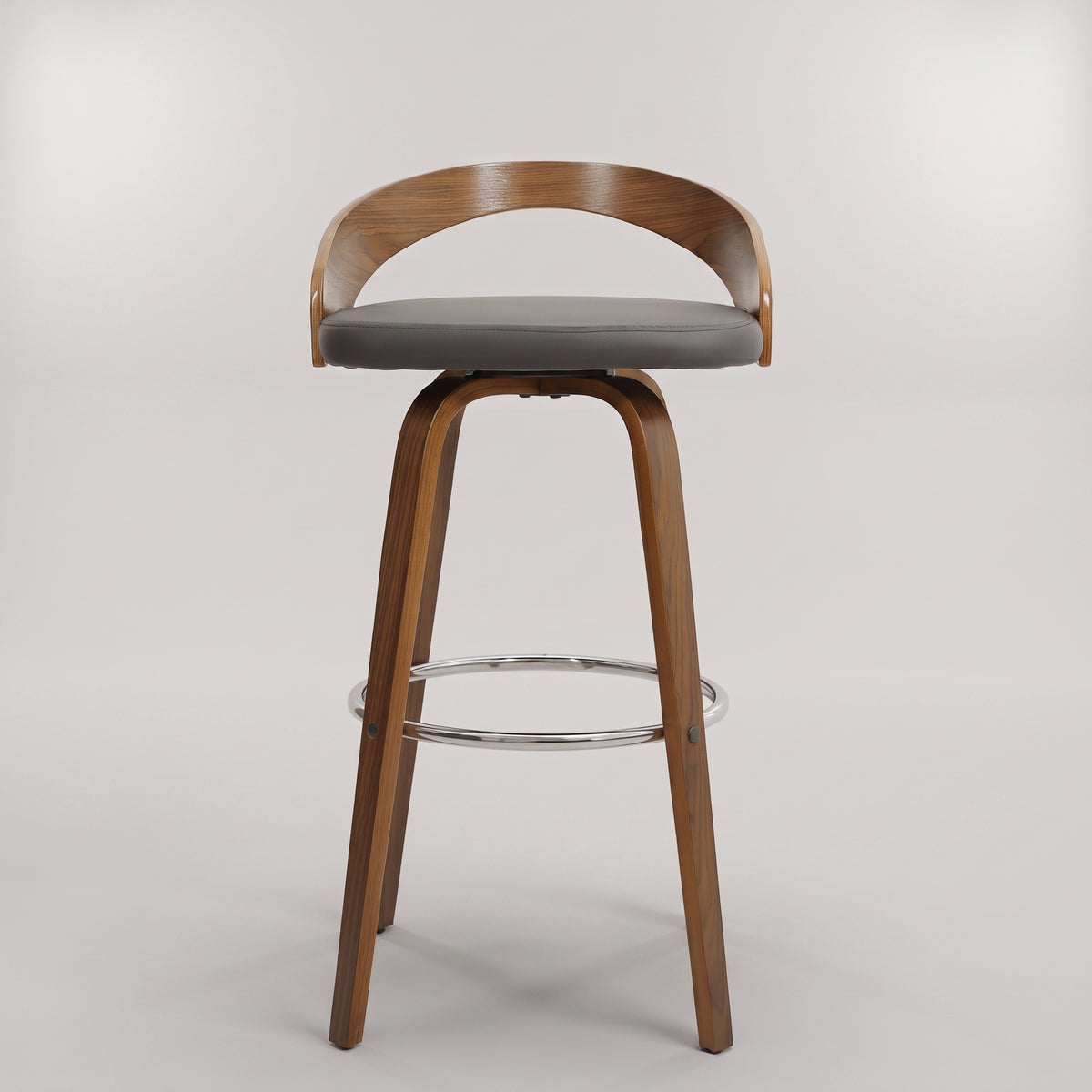 Sunat Wooden Bar Chair with Grey Cushion By Zodiya
