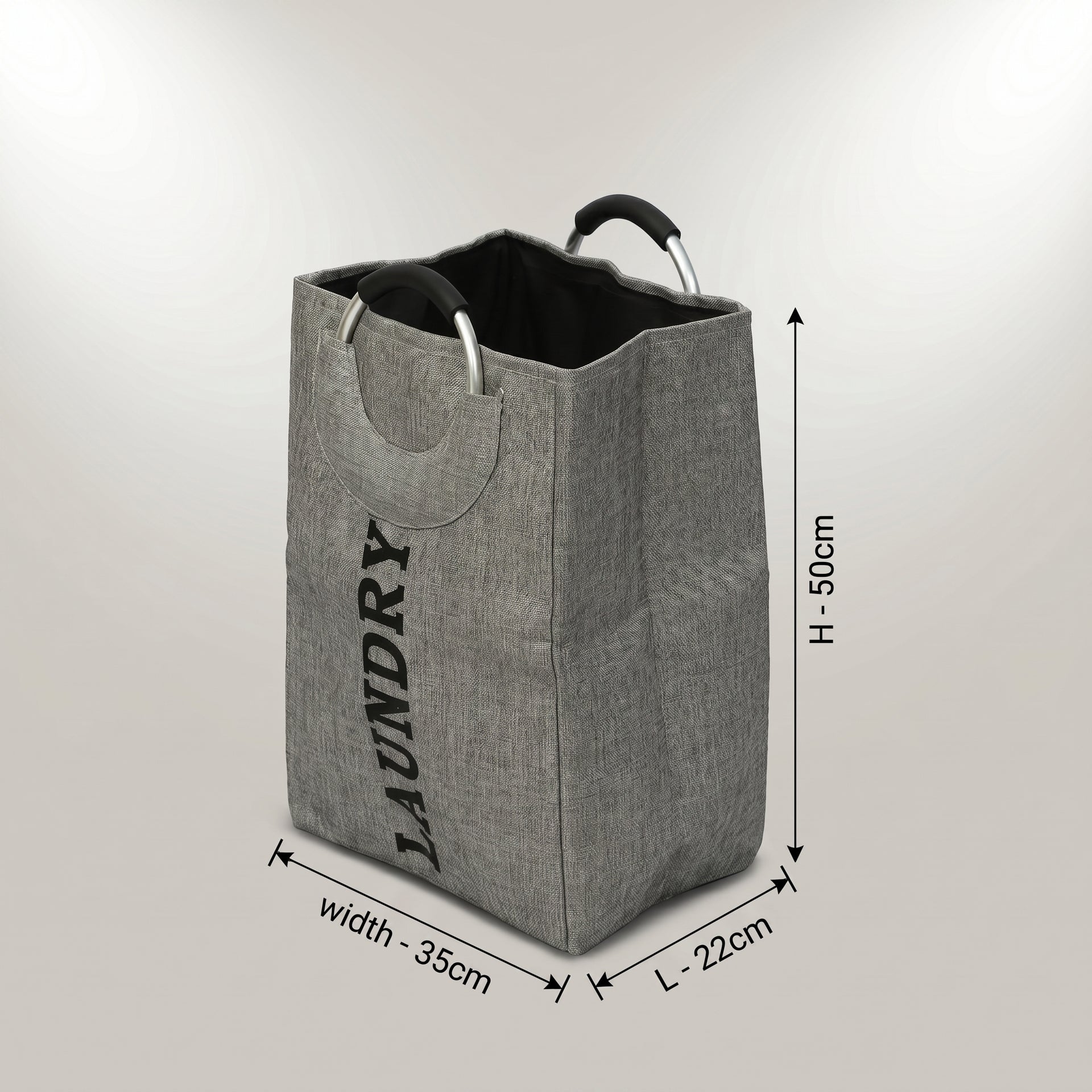 Grey Open Top Laundry Bag By Zodiya