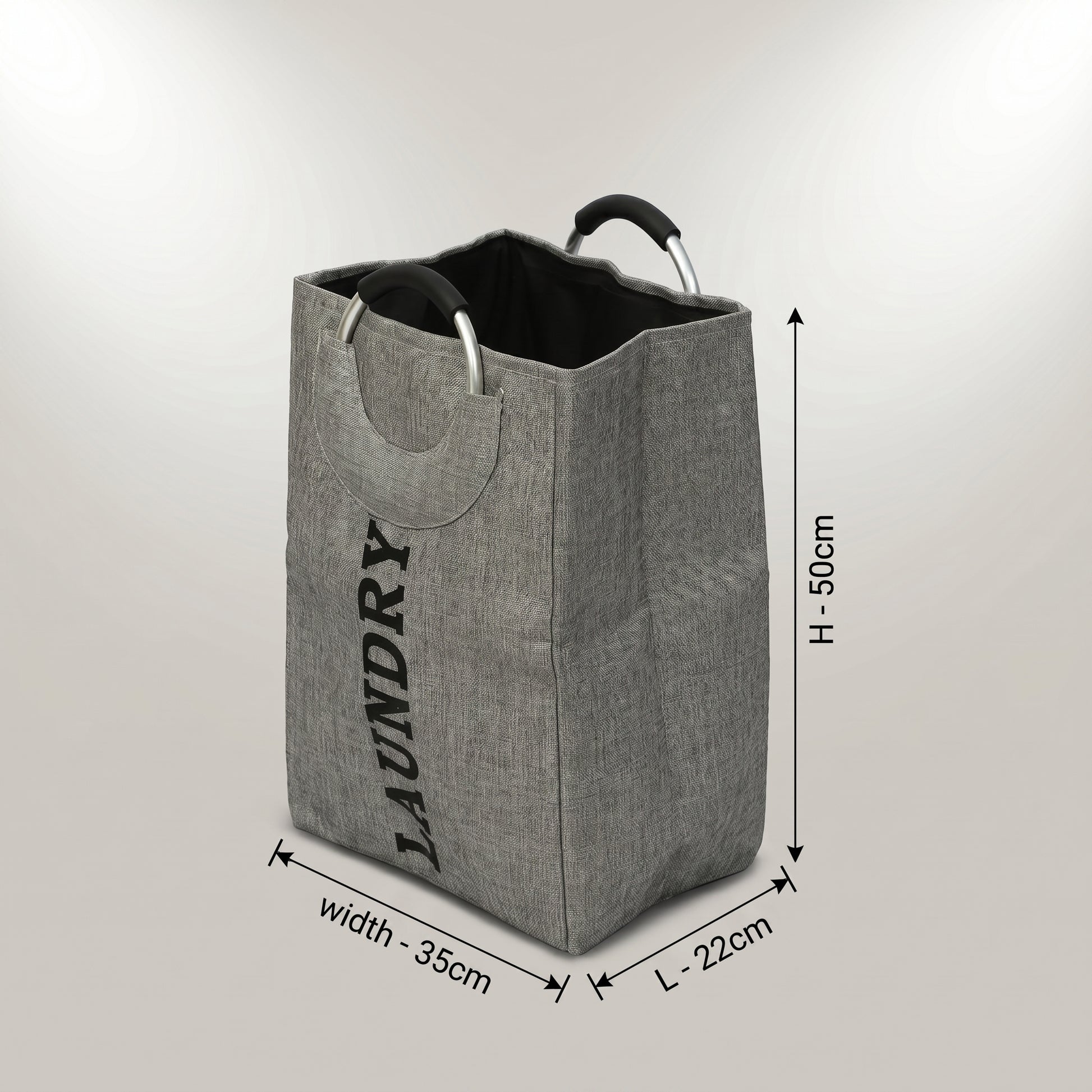 Grey Open Top Laundry Bag By Zodiya-2
