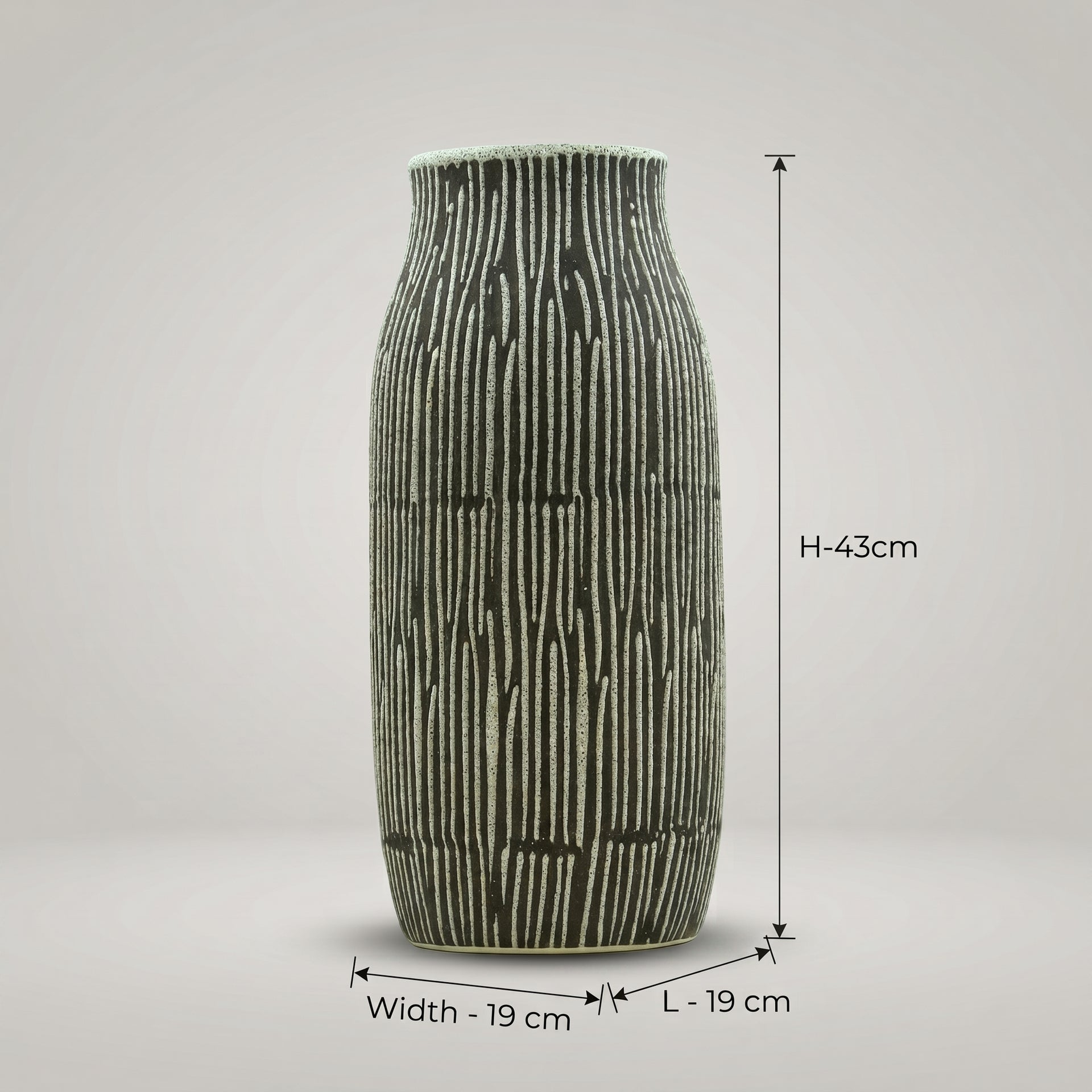 Wooden Finish Ceramic Flower Vase By Zodiya