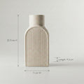 Beige Ceramic Textured Flower Vase ( Ribbed, Arched) by Zodiya