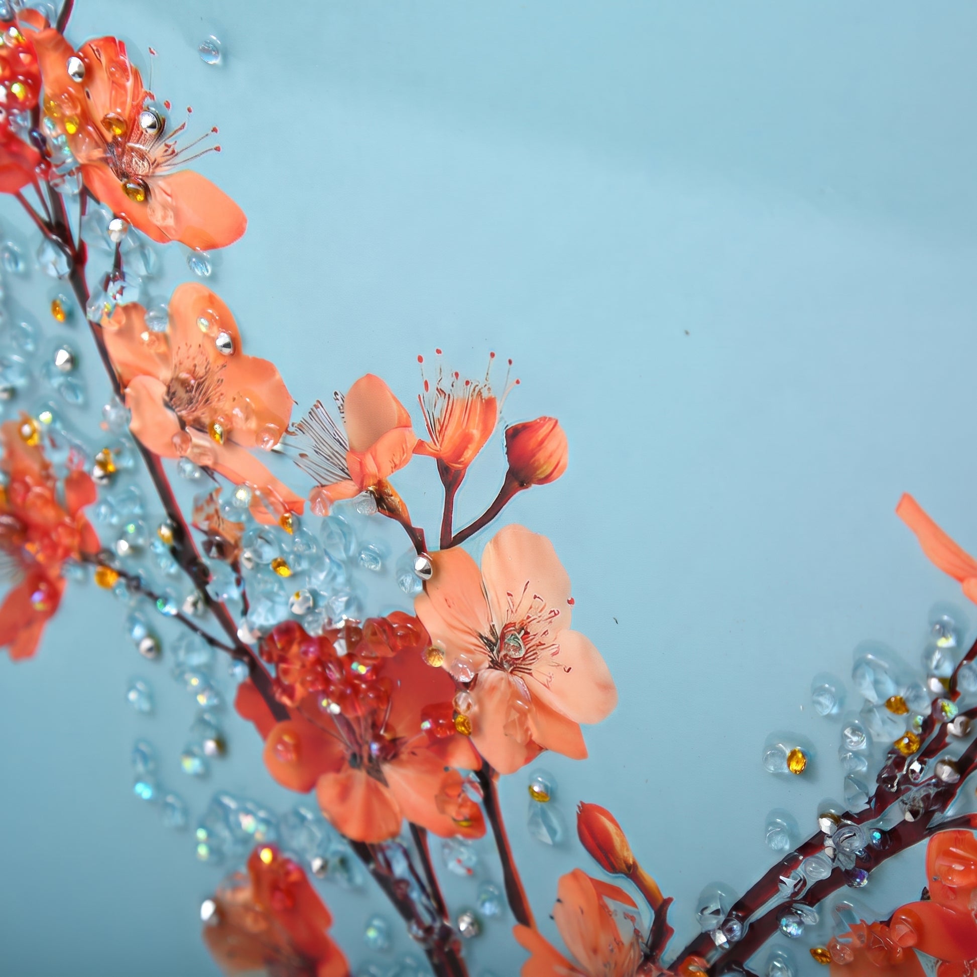 Blue Flower Vase Wall Frame by Zodiya-3