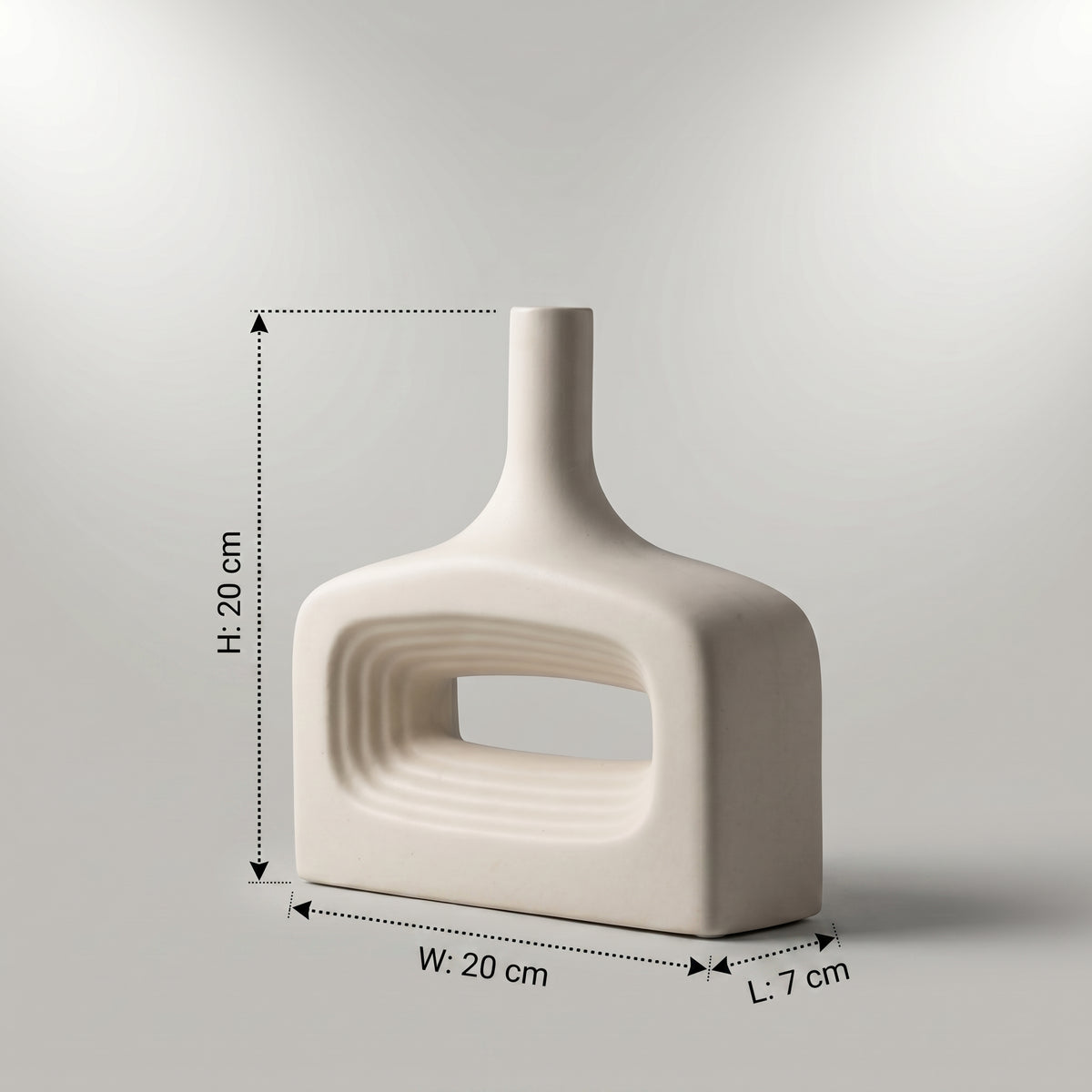 Central Cut-out Ceramic Flower Vase by Zodiya