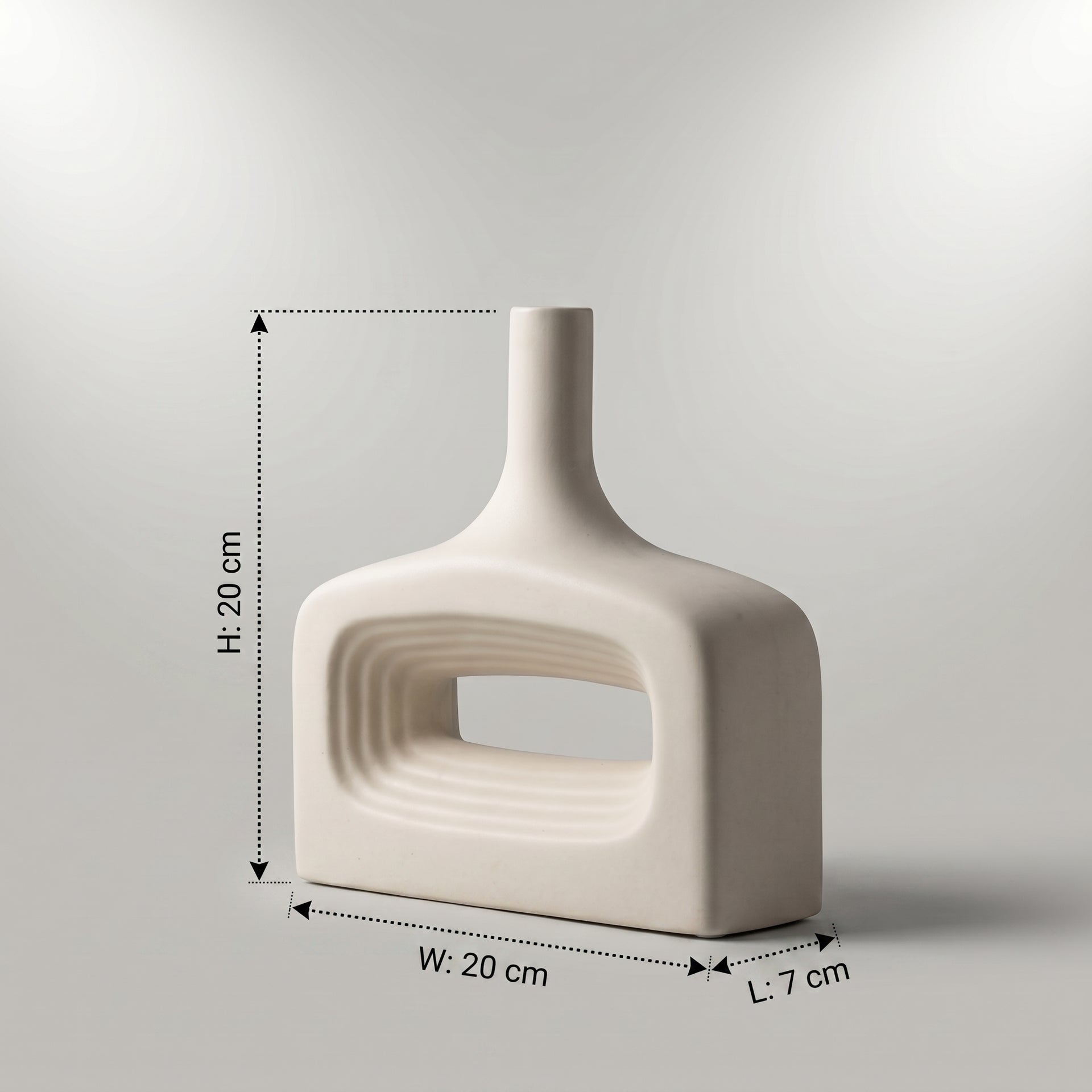 Central Cut-out Ceramic Flower Vase by Zodiya