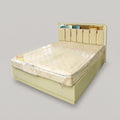 White Engineered Wood Queen Bed with Storage by Zodiya