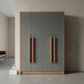 Enora Grey Wooden 4 Door Wardrobe By Zodiya