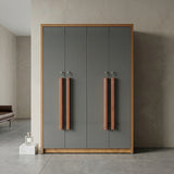 Enora Grey Wooden 4 Door Wardrobe By Zodiya