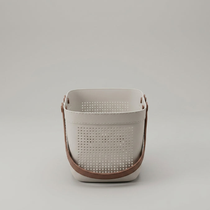Off White Multipurpose Organiser Basket with Handle by Zodiya