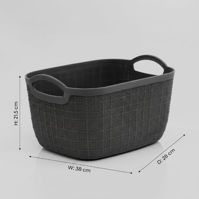 Black Plastic Multipurpose Storage Basket by Zodiya