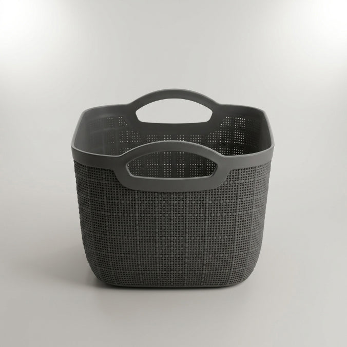 Black Plastic Multipurpose Storage Basket by Zodiya