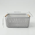 Grey Multipurpose Storage Basket with Wooden Handle by Zodiya