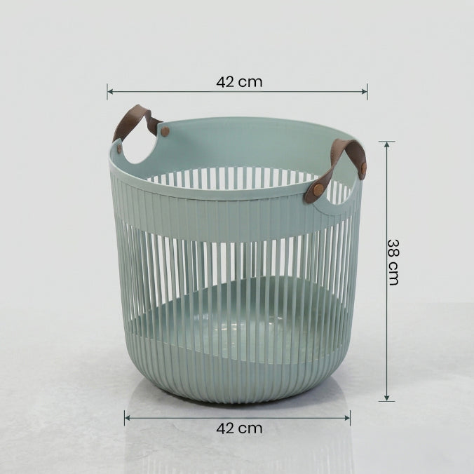 Grey Plastic Laundry Basket By Zodiya