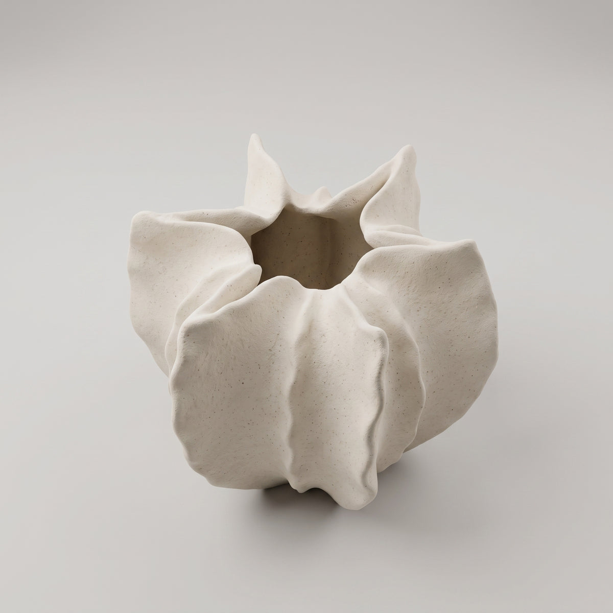 Off-white Cactus Ceramic Vase (small) By Zodiya