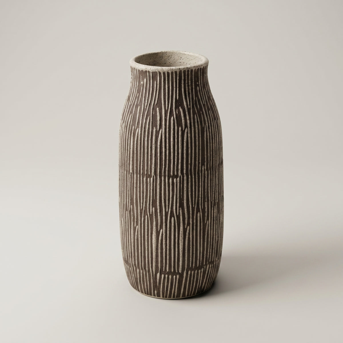 Black Ceramic Flower Vase (Cylindrical, large) By Zodiya