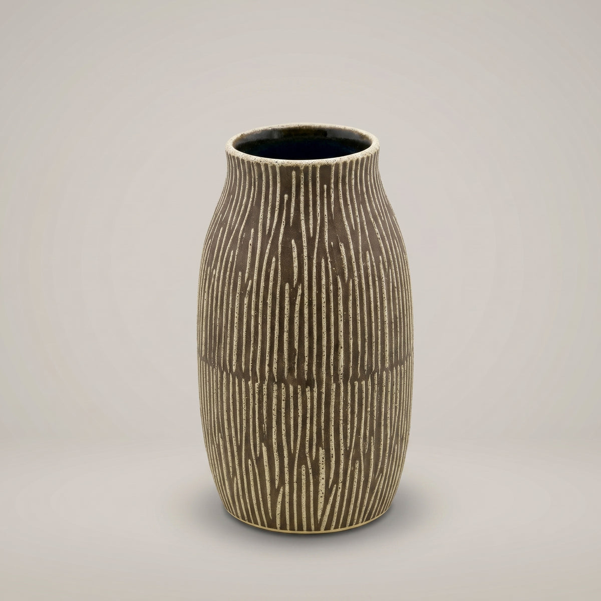 Black Ceramic Flower Vase (cylindrical, small) by Zodiya