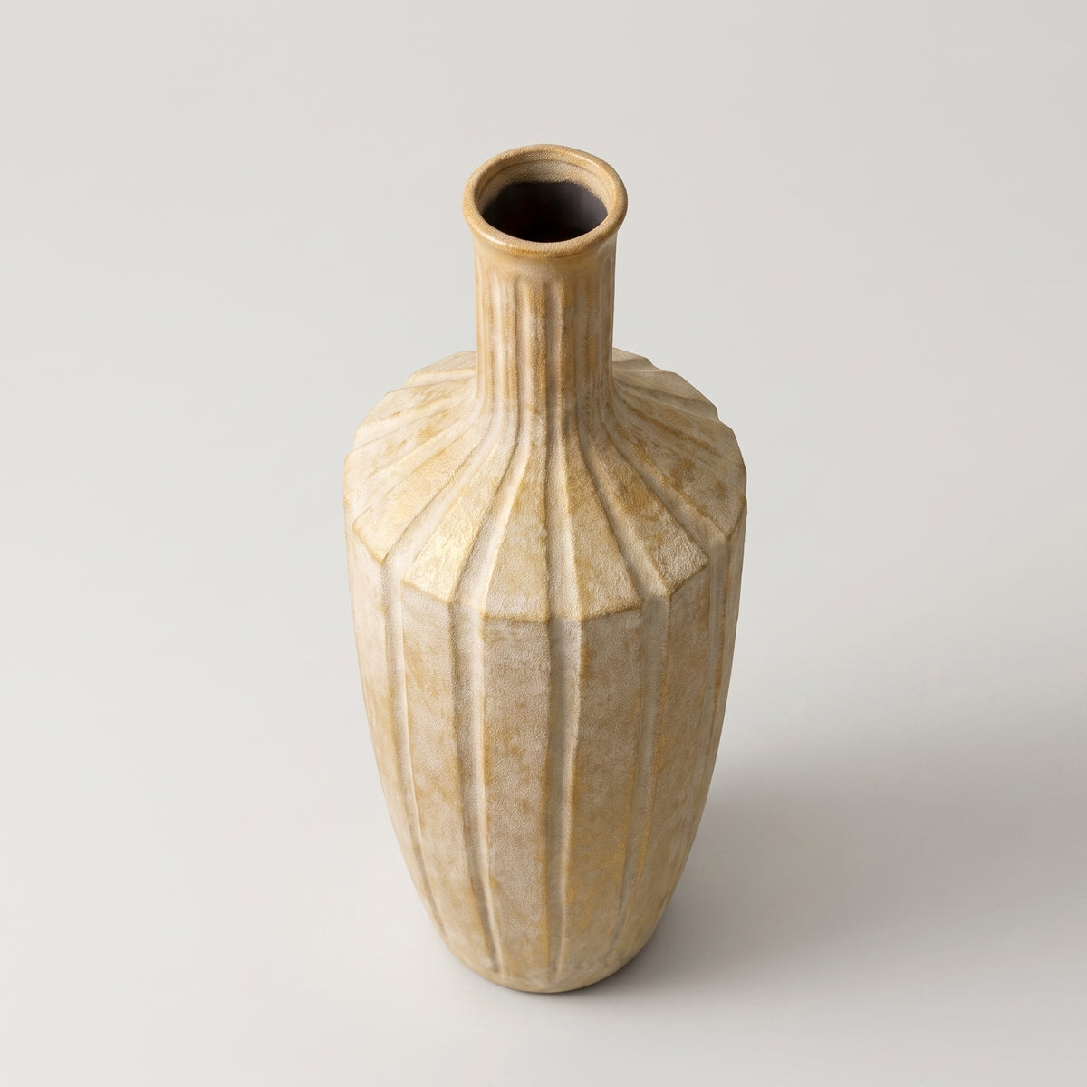 Beige Large Ceramic Flower Vase By Zodiya