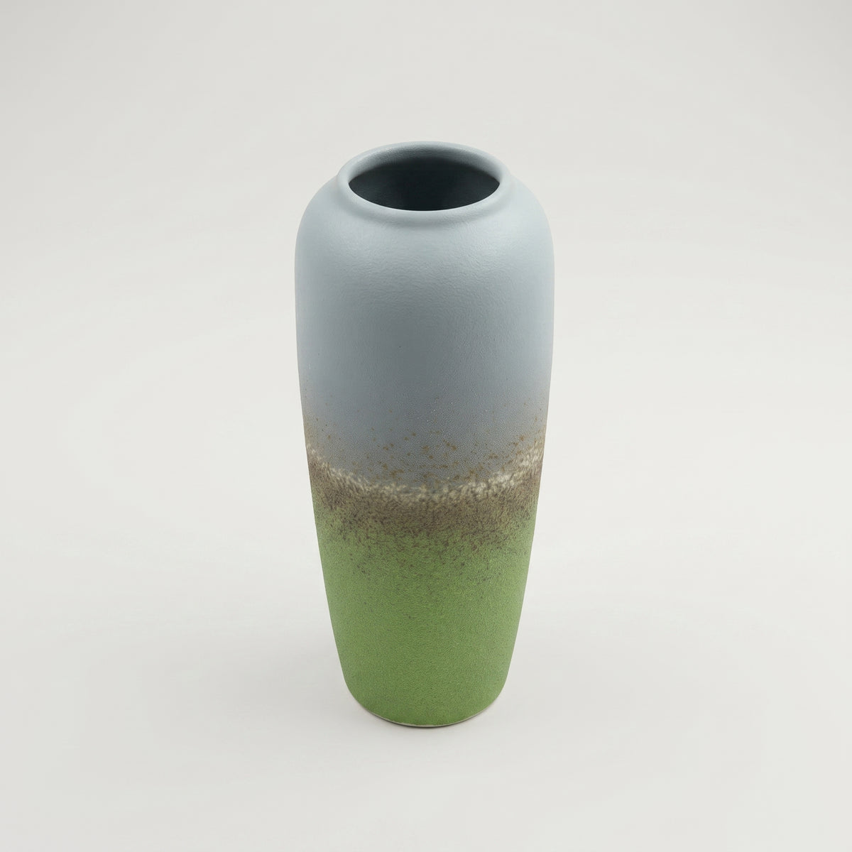 Sage Green and Grey Large Ceramic Flower Vase By Zodiya