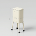 Off white Dustbin with Wheels by Zodiya