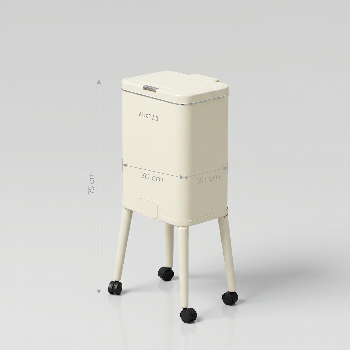 Off white Dustbin with Wheels by Zodiya