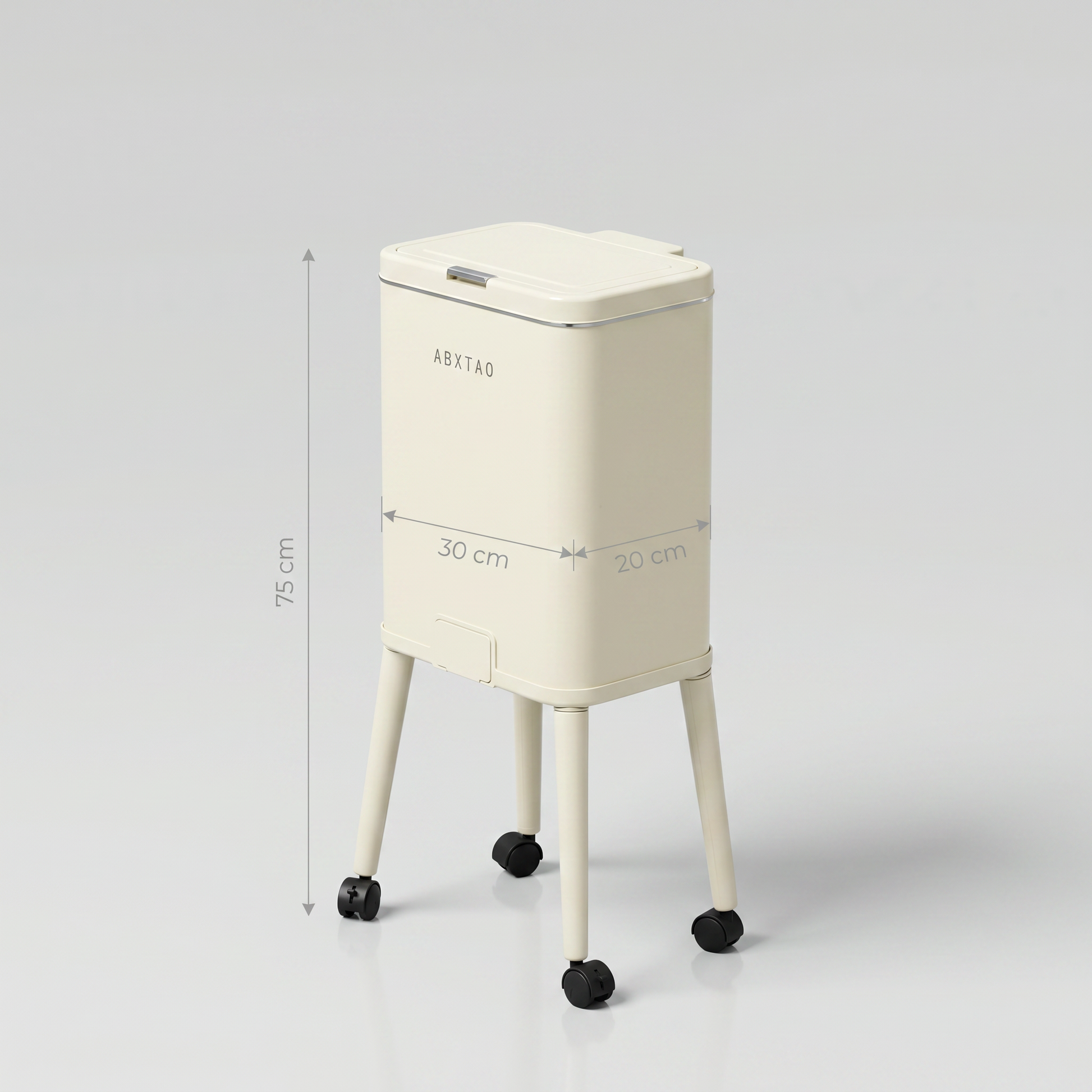 Off white Dustbin with Wheels by Zodiya-2