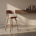 Tara Metallic Pink Velvet Bar Chair | Modern Bar Stool